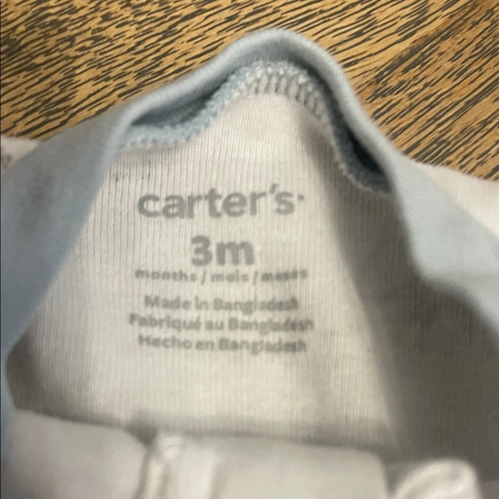 First Impressions & Carters Baby Footie Sleeper Set 0-3M Dog‎ Bear Stripe Blue